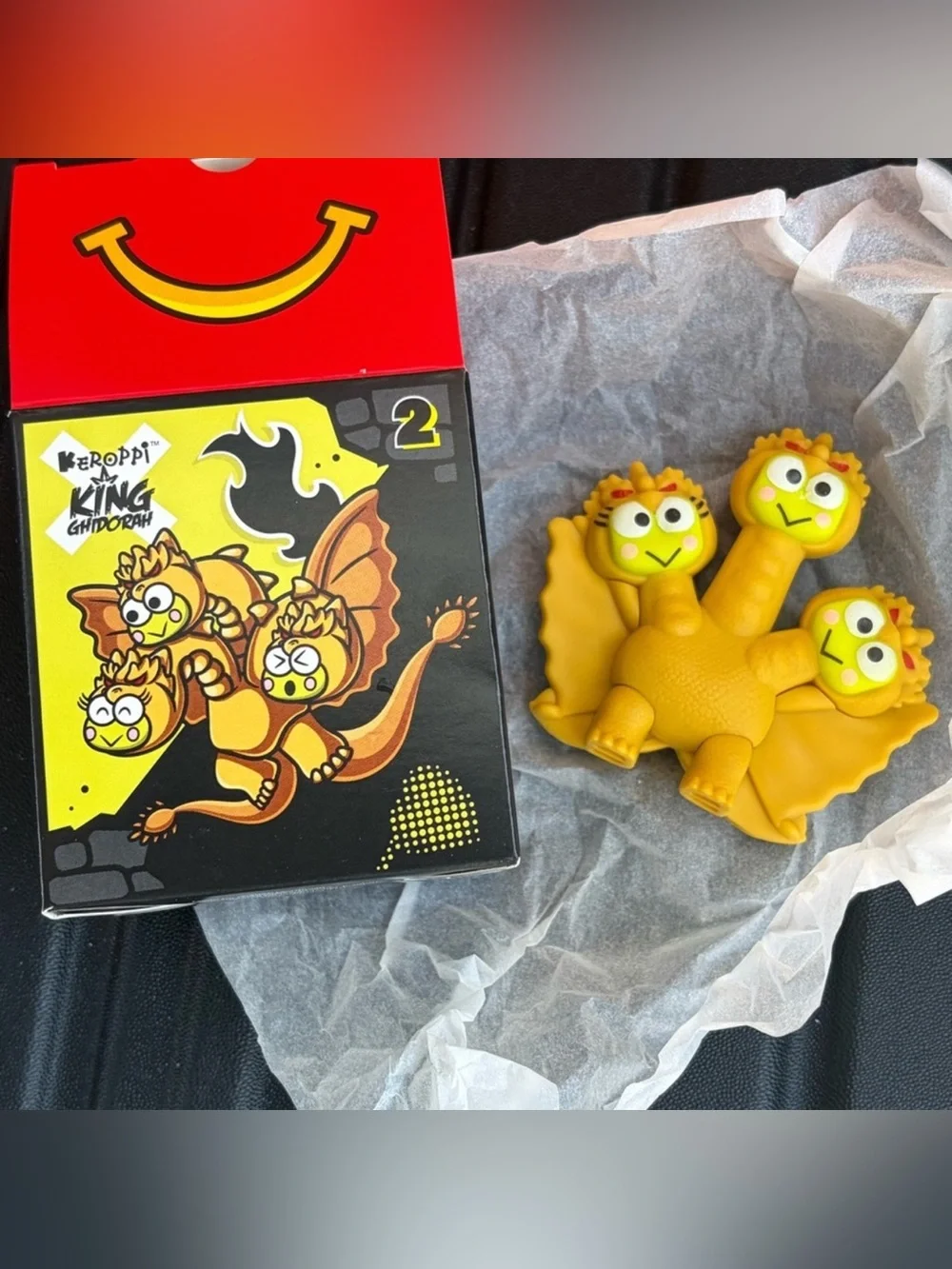 Keroppi x King Ghidorah Yellow 3-Headed Kids Figure